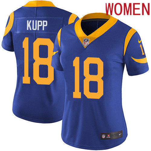 2019 Women Los Angeles Rams 18 Kupp blue Nike Vapor Untouchable Limited NFL Jersey